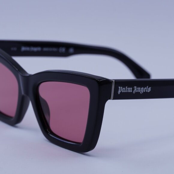 Palm Angels PERI091 ROSEVILLE 1021 Sunglasses Black Cat Eye Frame, Peach Lenses main image 5